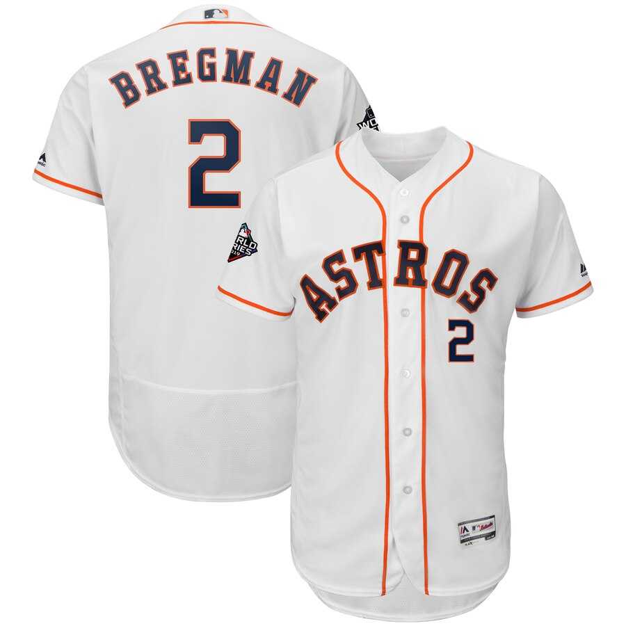 Astros 2 Alex Bregman White 2019 World Series Bound FlexBase Jersey,We sell and wholesale Astros 2 Alex Bregman White 2019 World Series Bound FlexBase Jersey on line form chian!